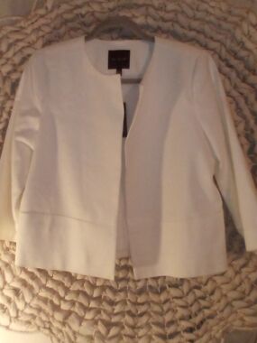 The Limited Cream Open-Front Collarless Women's Jacket